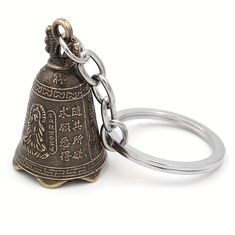 Antique Bell Keychain For Men Mini Sculpture Pray Buddha - Temu