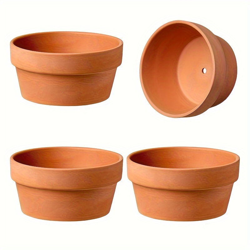 

4pcs Pots en Cuite 4.5"x2.3" Pots de Fleurs Pot en Poterie avec Trou de Drainage Pots de Pépinière pour Cactus et Plantes Succulentes - Idéal pour les Plantes, l'Artisanat