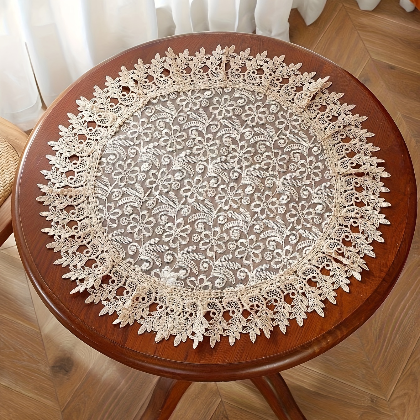 European-style Dining Table Tablecloth, Lace Fabric, American-style  Dressing Table Runner, Shoe Cabinet * Round Cover Cloth, Table Mat *