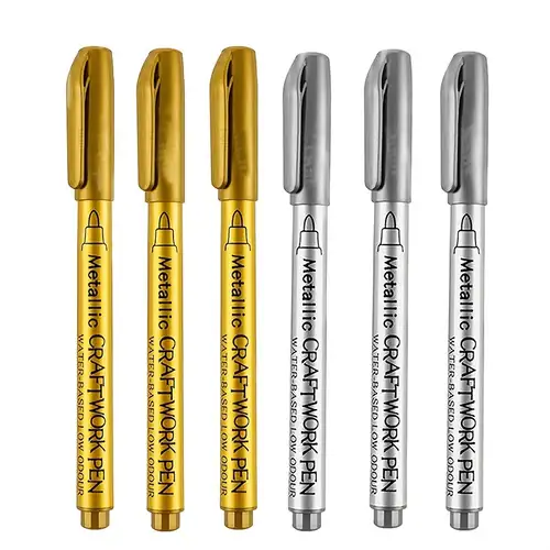Chrome Silver Metallic Marker Round Toe Fine Tip 0.7mm 1mm 3mm DIY Craft  Waterproof Liquid Mirror Finish Permanent Paint Marker Pens 