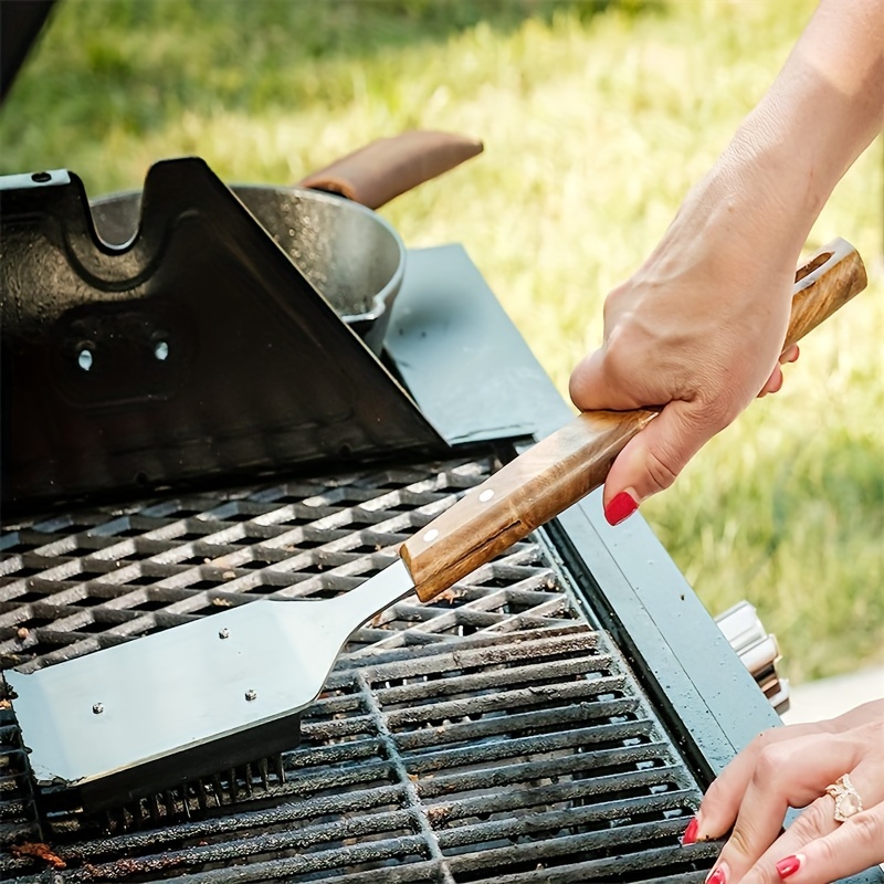 BBQ Clean Three Head Spring Grill Brush Rust Stainless Steel Grill Cleaner  