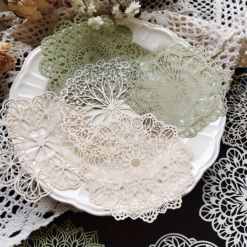 Vintage Lace Cloth Openwork Lace Tape Handmade decorative lace Edge Tape  Hollow Adhesive scrapbooking DIY Decoration Journaling