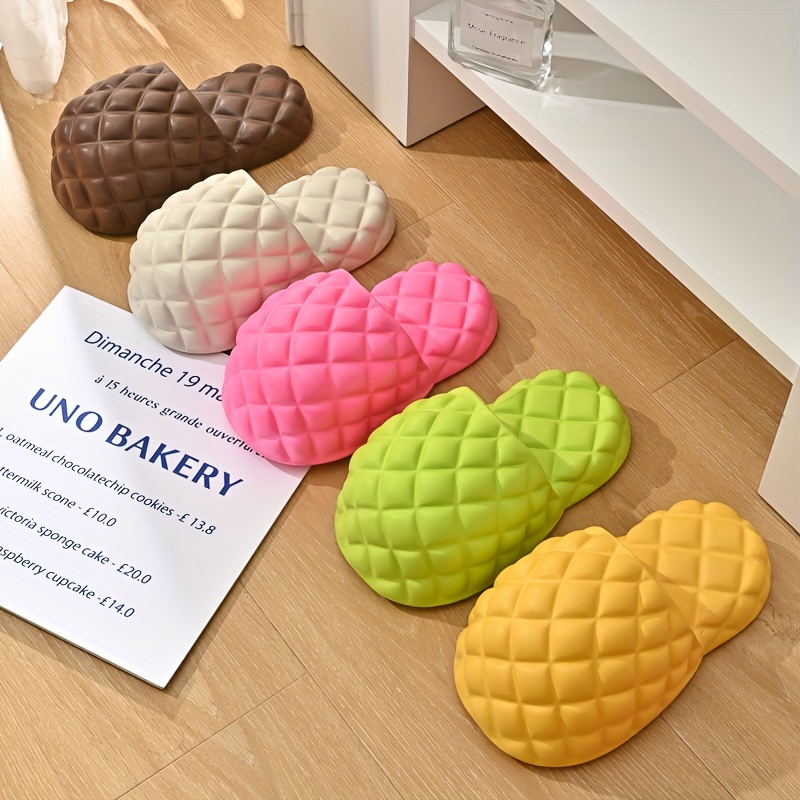 Women's Pineapple Shaped Novelty Slippers, Closed Round Toe Funny