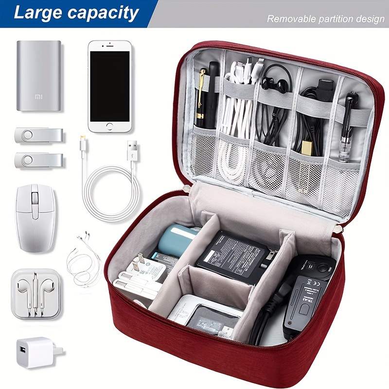 Large Electronic Organizer Travel Case, Cable Organizer Bag with