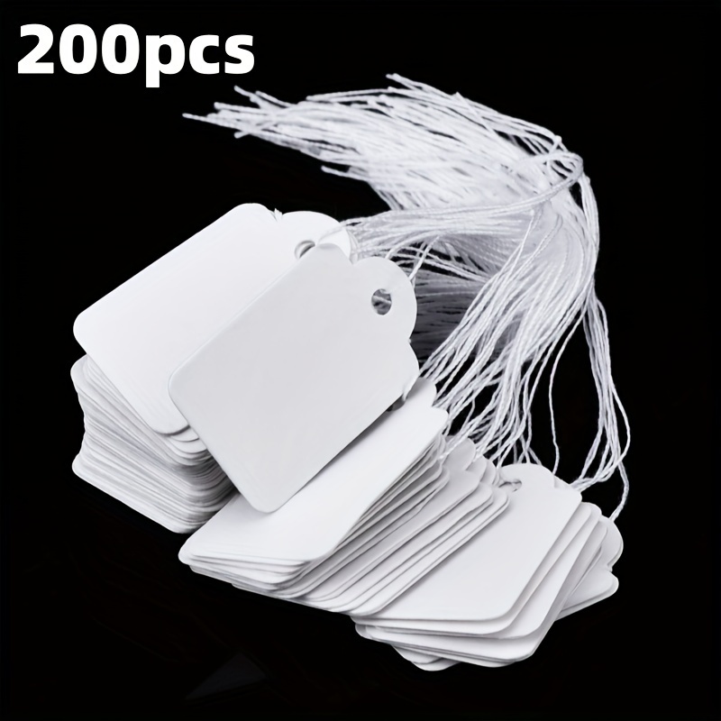 200 Pcs White Marking Tags Price Tags Paper Hanging Price Tags