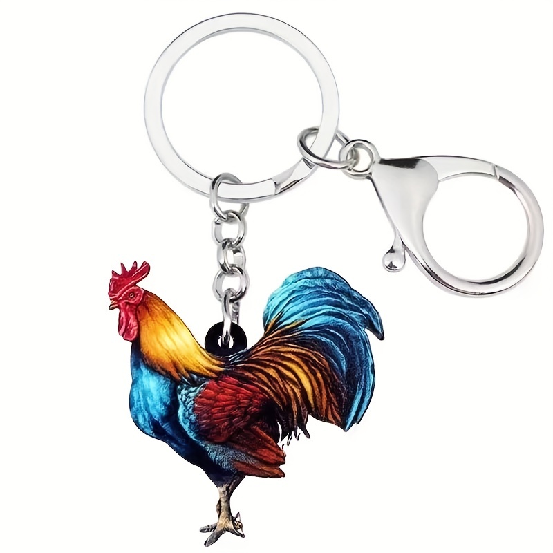 Porte-clés drôle en forme de poulet