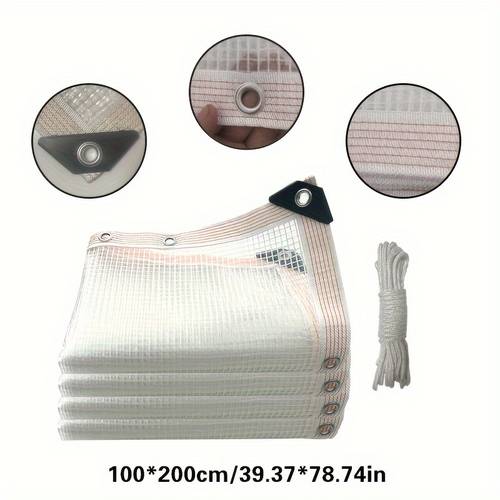 1pc of anti seepage thickened raincloth white transparent anti seepage cloth and mesh polyethylene cloth cover which adds strength to freezing covers of greenhouses canopies tent frames courtyards and public