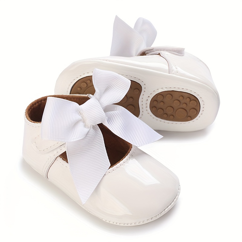 TEMU Bow Pu Soft Sole Toddler Shoes Baby Shoes Infant Princess Shoes Small Shoes