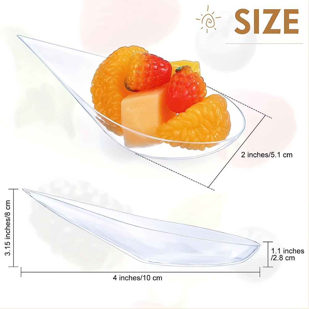 10 pcs 4 Disposable Square Clear Plastic Dessert Plates