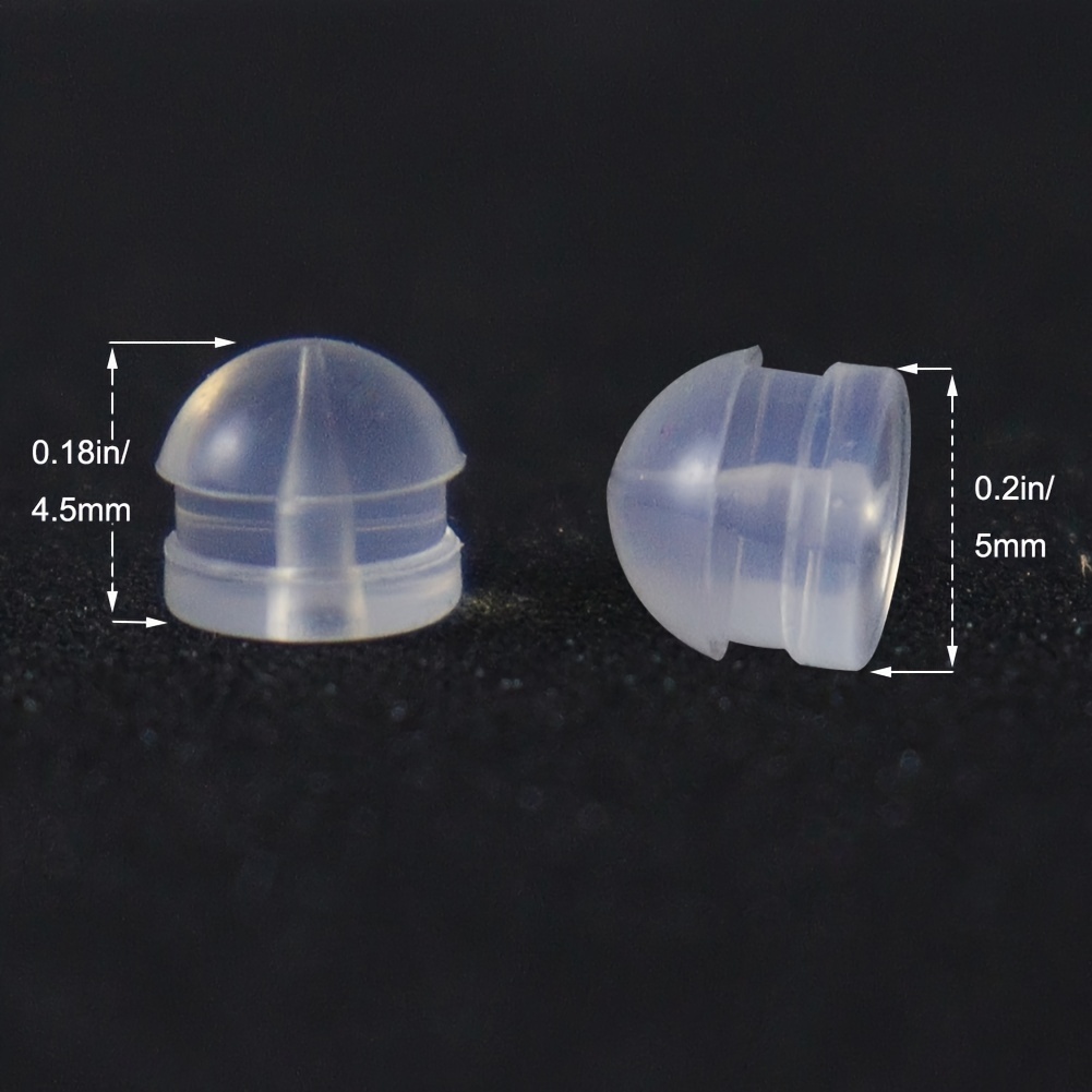 Soft Plastic Earring Backs Clear (10-Pcs)