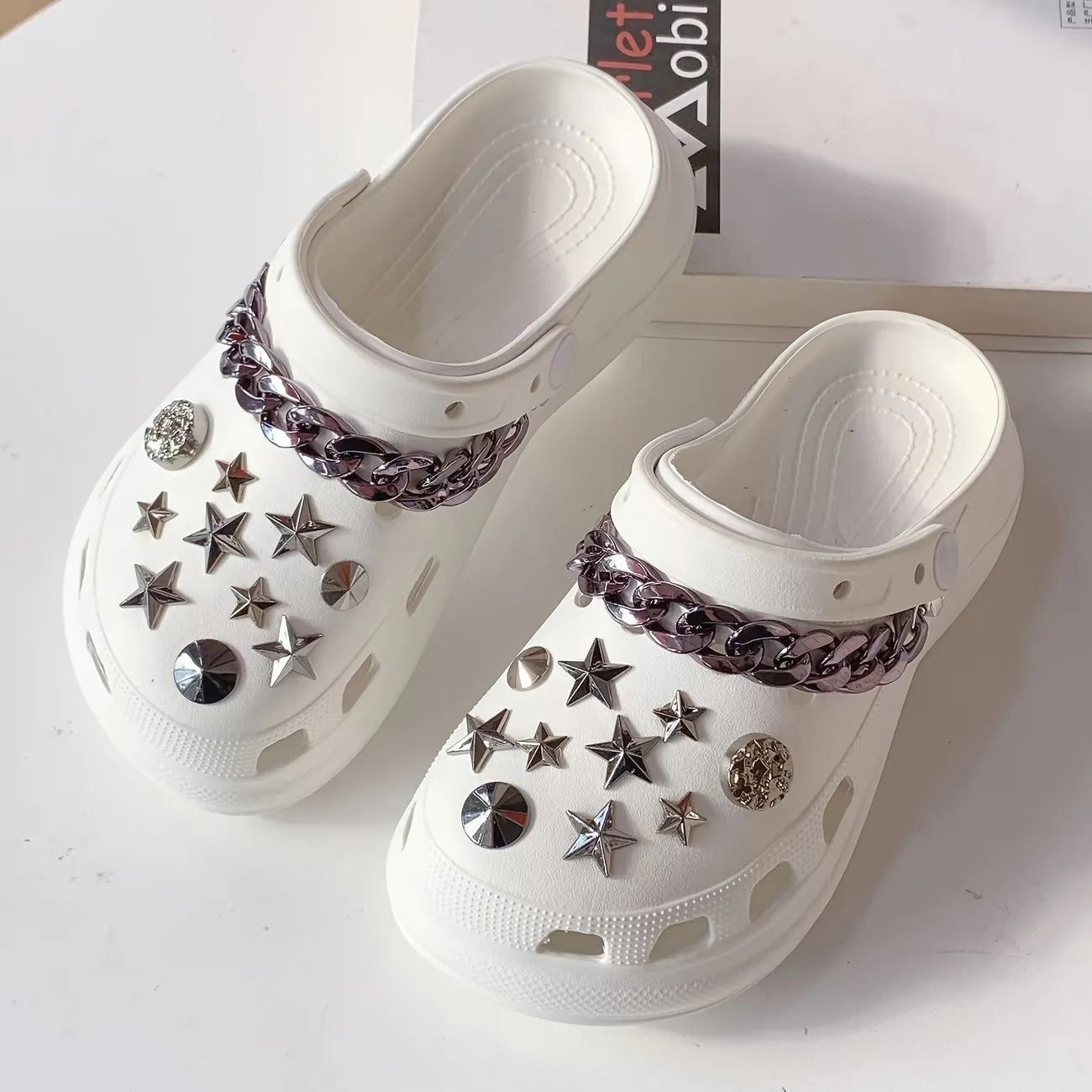 lv shoe charms for crocs