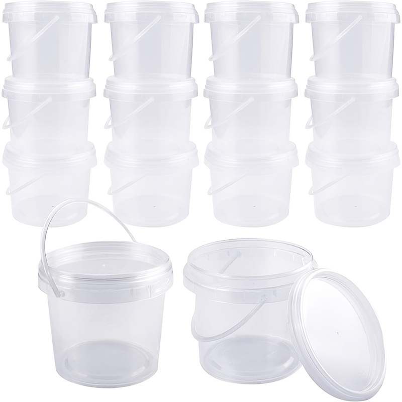  ZOFORTY 20 PCS 50 oz Slime Containers with Lids and Handles,  Plastic 1500ml Storage Bucket Containers, Clear Slime Storage Case for Slime  DIY Art Craft, Pigment, Small Tools, Part Material 