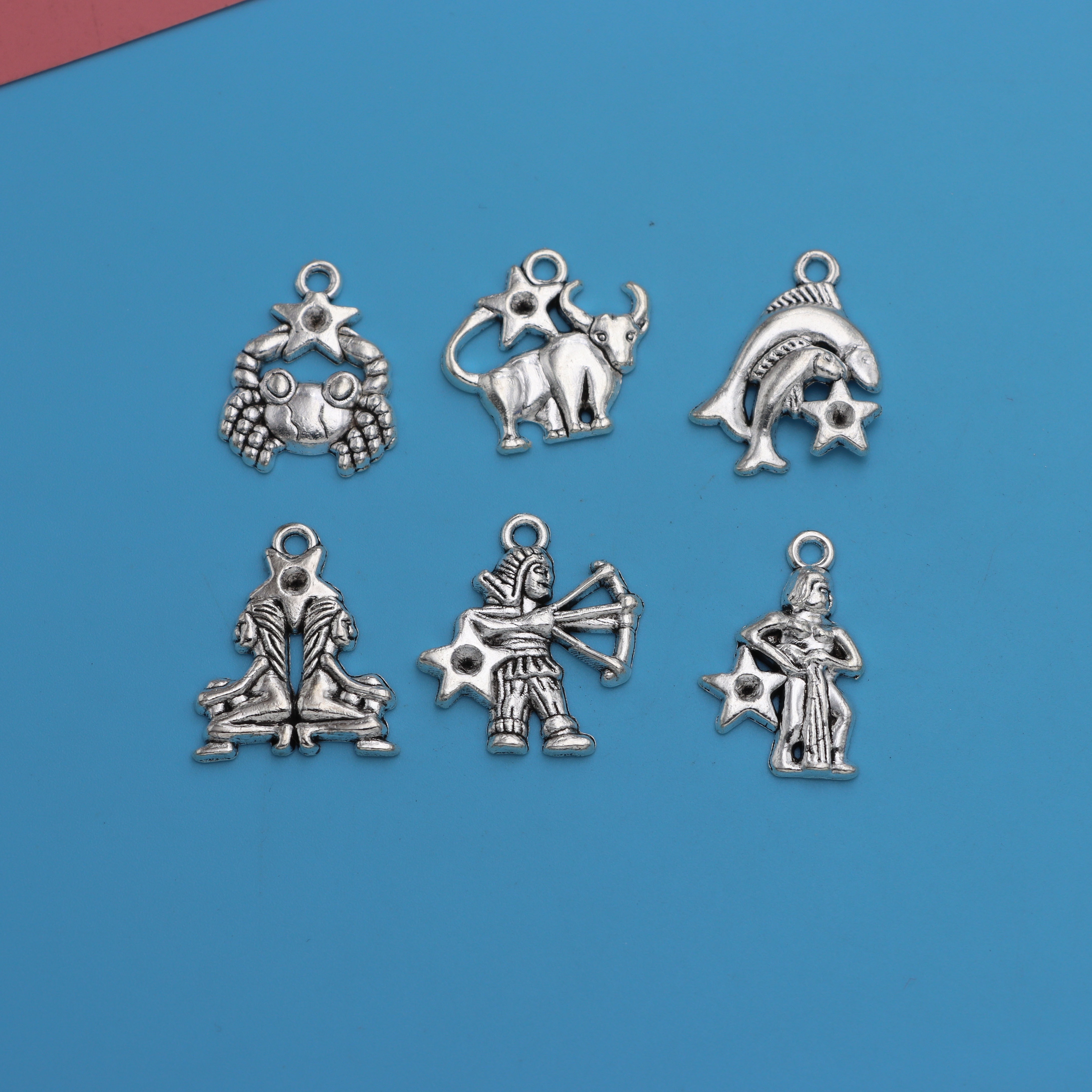 Mix Ancient Silvery Zinc Alloy Zodiac Charms For Jewelry - Temu Austria