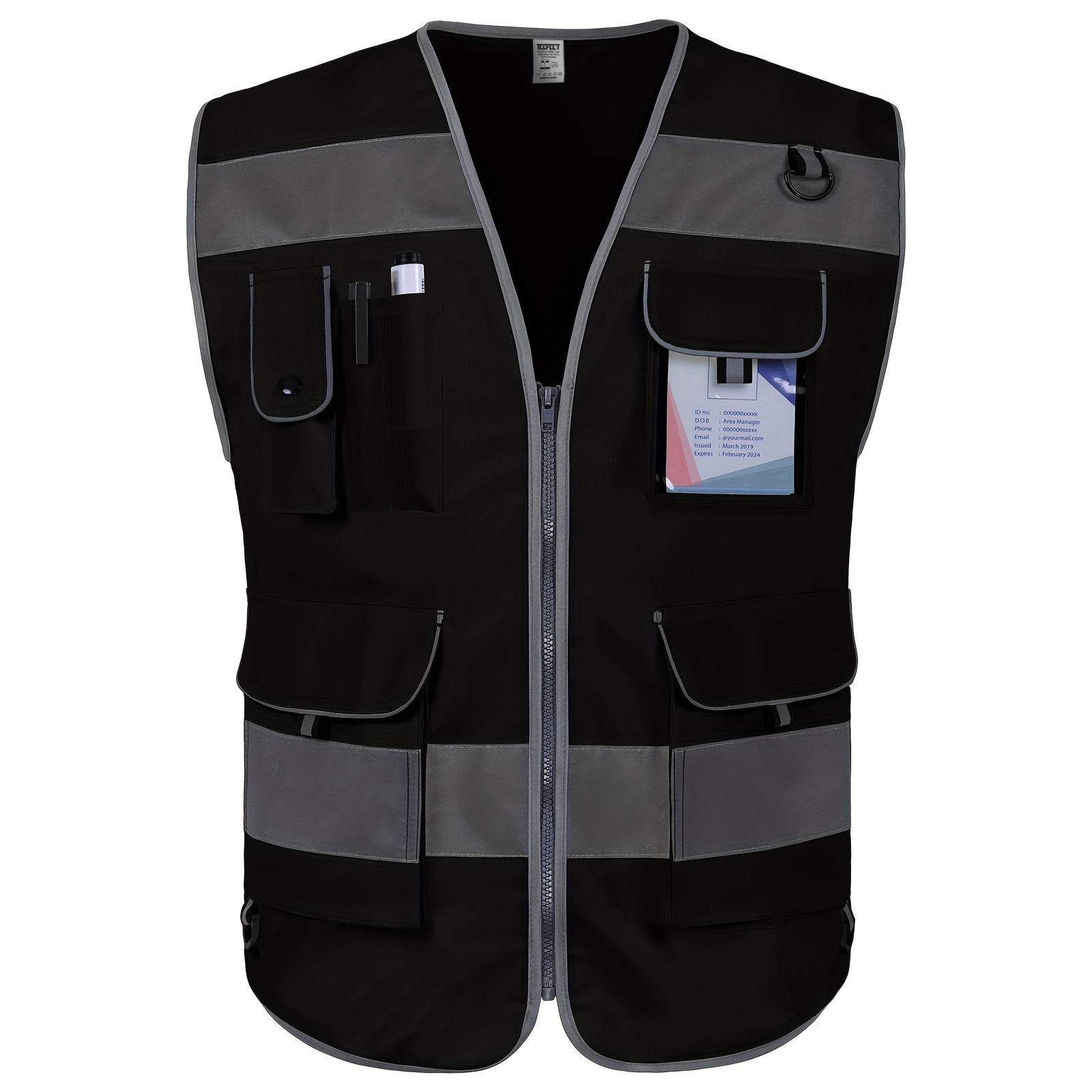 Safety Vest Men Women 9 Pockets High Visibility - Temu