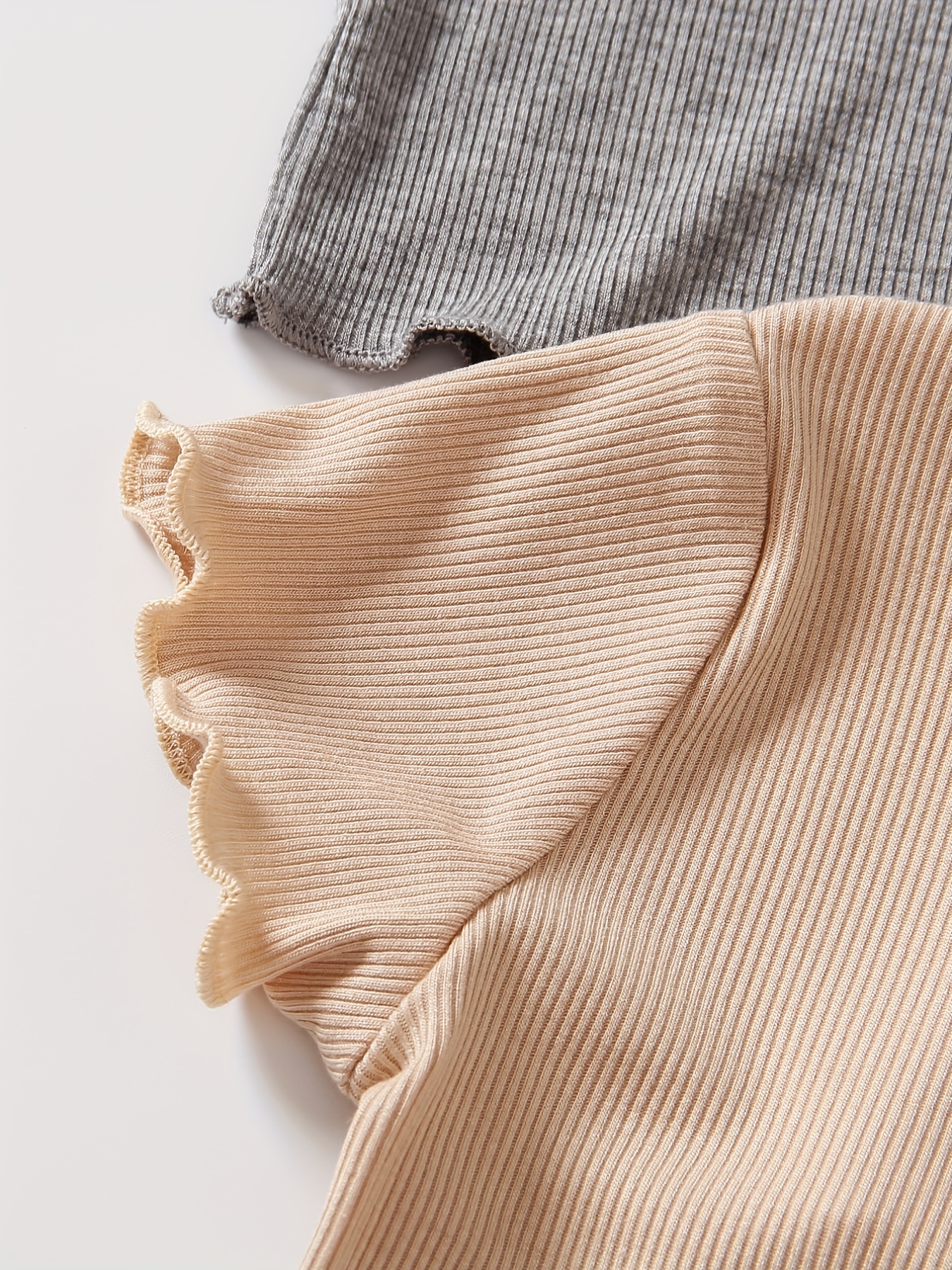 Short Sleeve Mixed Knit Set