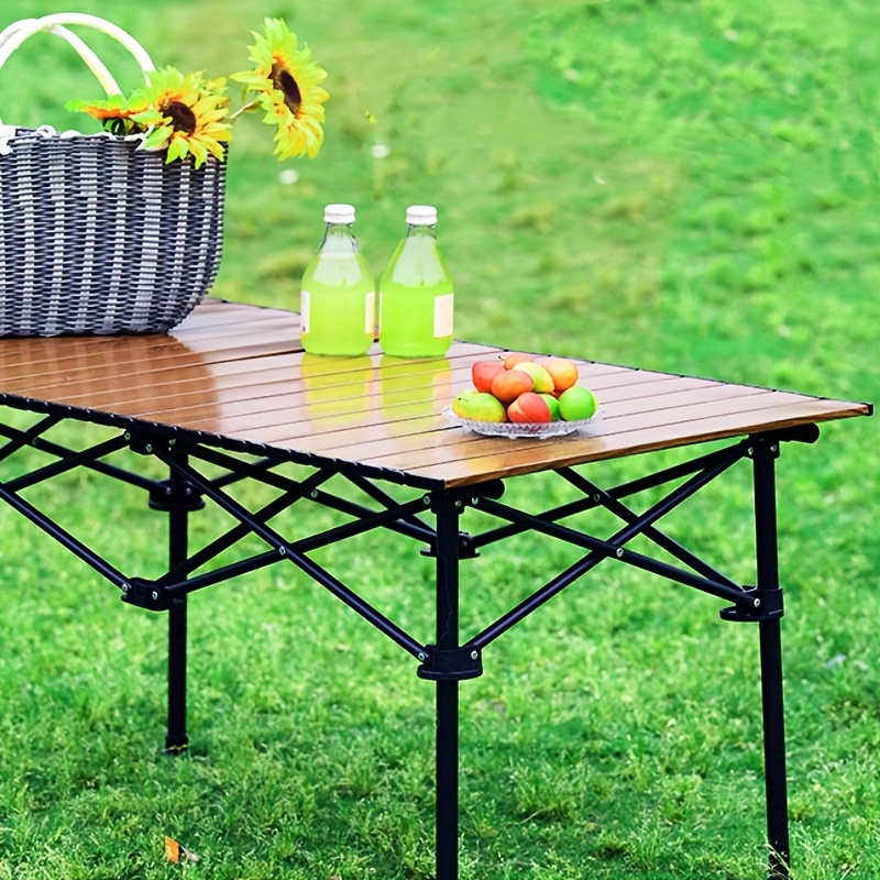 Mesa alta para exteriores, mesa plegable de aleación de aluminio, mesa  rectangular para camping, picnic, fiesta, barbacoa, mesa de comedor (color