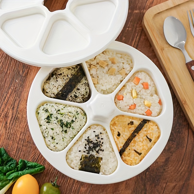 6 in 1   sushi mold set with oil brush plastic onigiri rice ball maker kit for bento box japanese sushi making tools for seaweed wrapped rice food contact safe cookware details 9