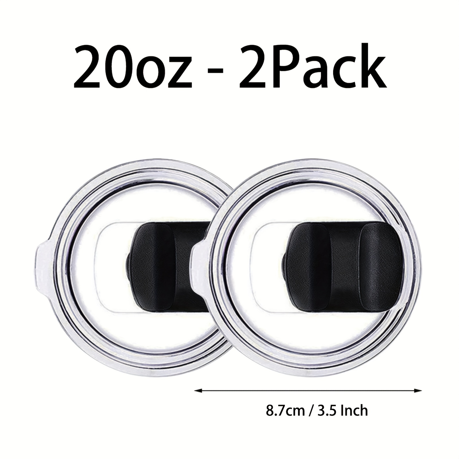 2 Pack 20oz Magnetic Tumbler Lid with 2 Pcs Replacement Magnetic Slider for Yeti Rambler Ozark Trail Old Style RTIC Coffee Tumbler Mugs, BPA Free