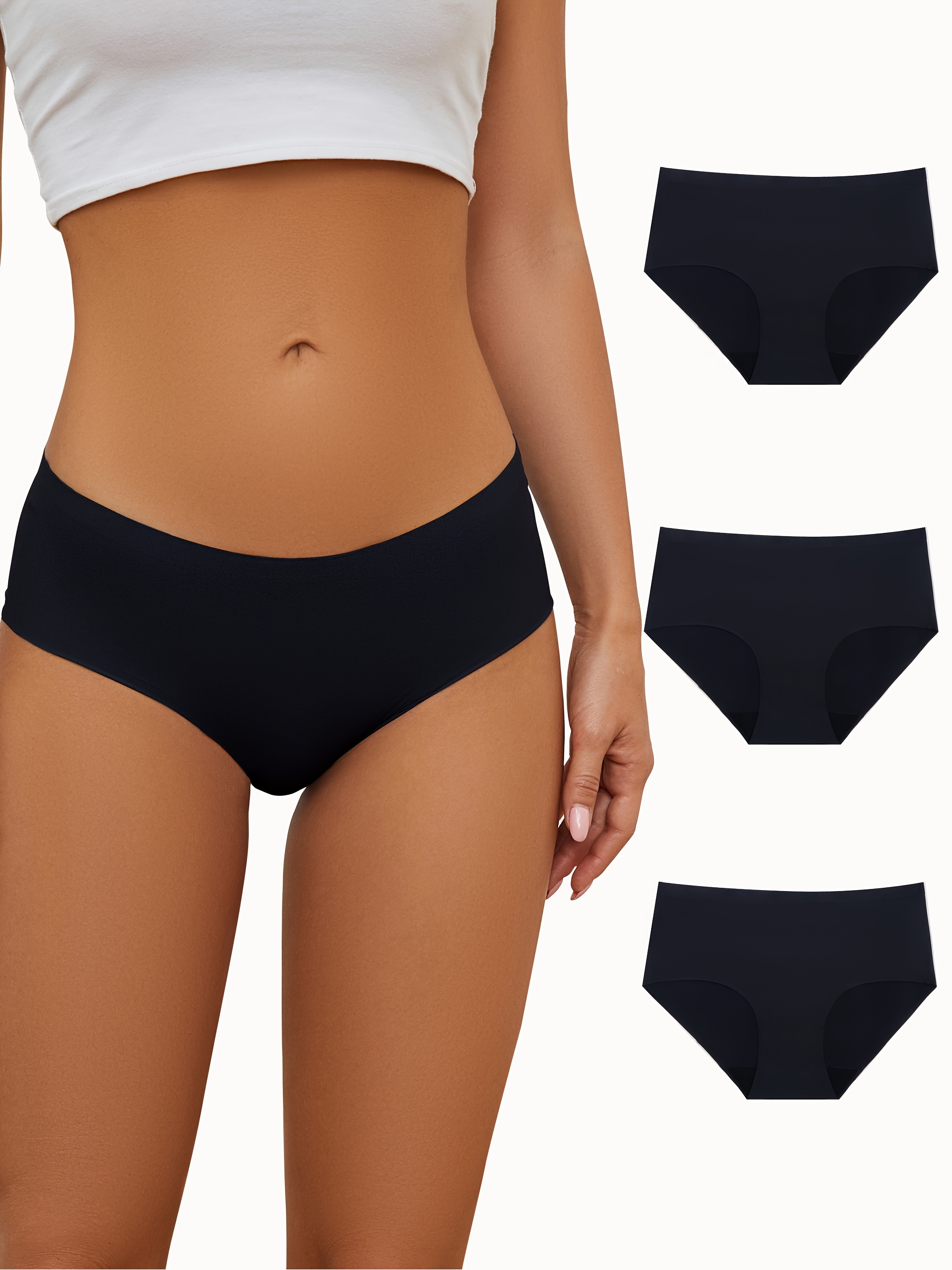 Solid Simple Briefs Soft Comfy Stretchy Intimates Panties - Temu
