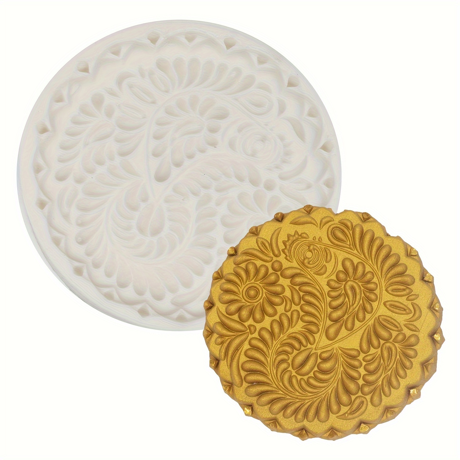3d Lace Flower Silicone Mold Lace Embossing Fondant Cake Decoration Mold Party Decor Baking Tool, Cookie Mold