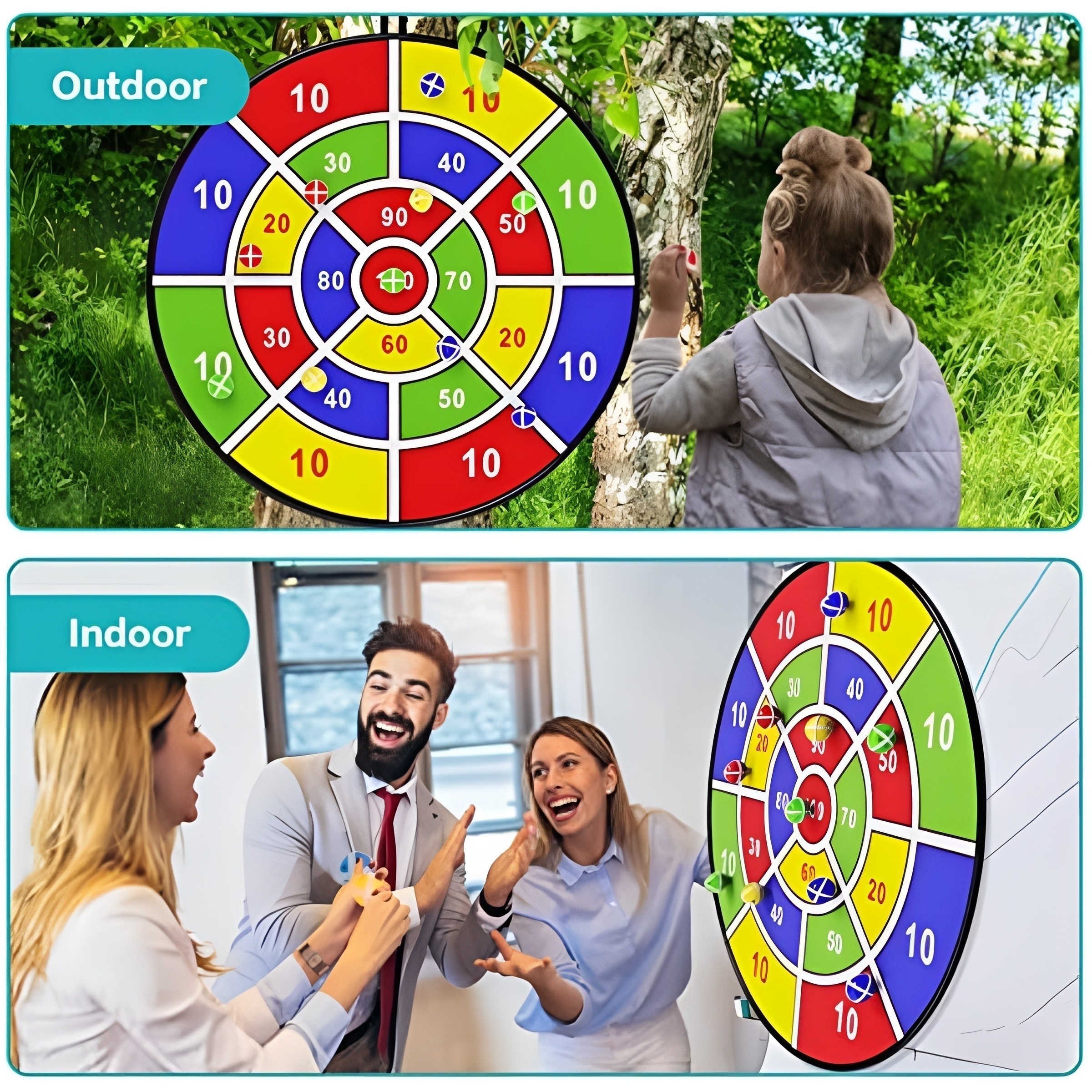 29-Inch Large Digital Dartboard with Hook and 8 Balls, Bristle Surface, Mixed Colors, Suitable for Ages 3 and Up