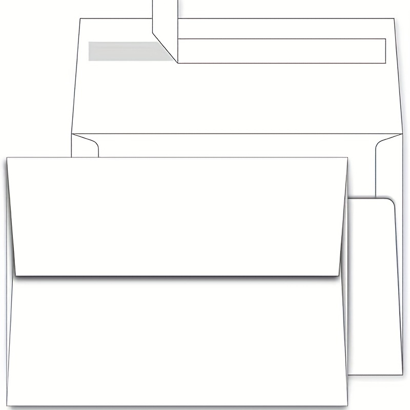 50 Pack White Envelopes, 5x7 Inch, A7 Size, Card and Invitation Envelopes