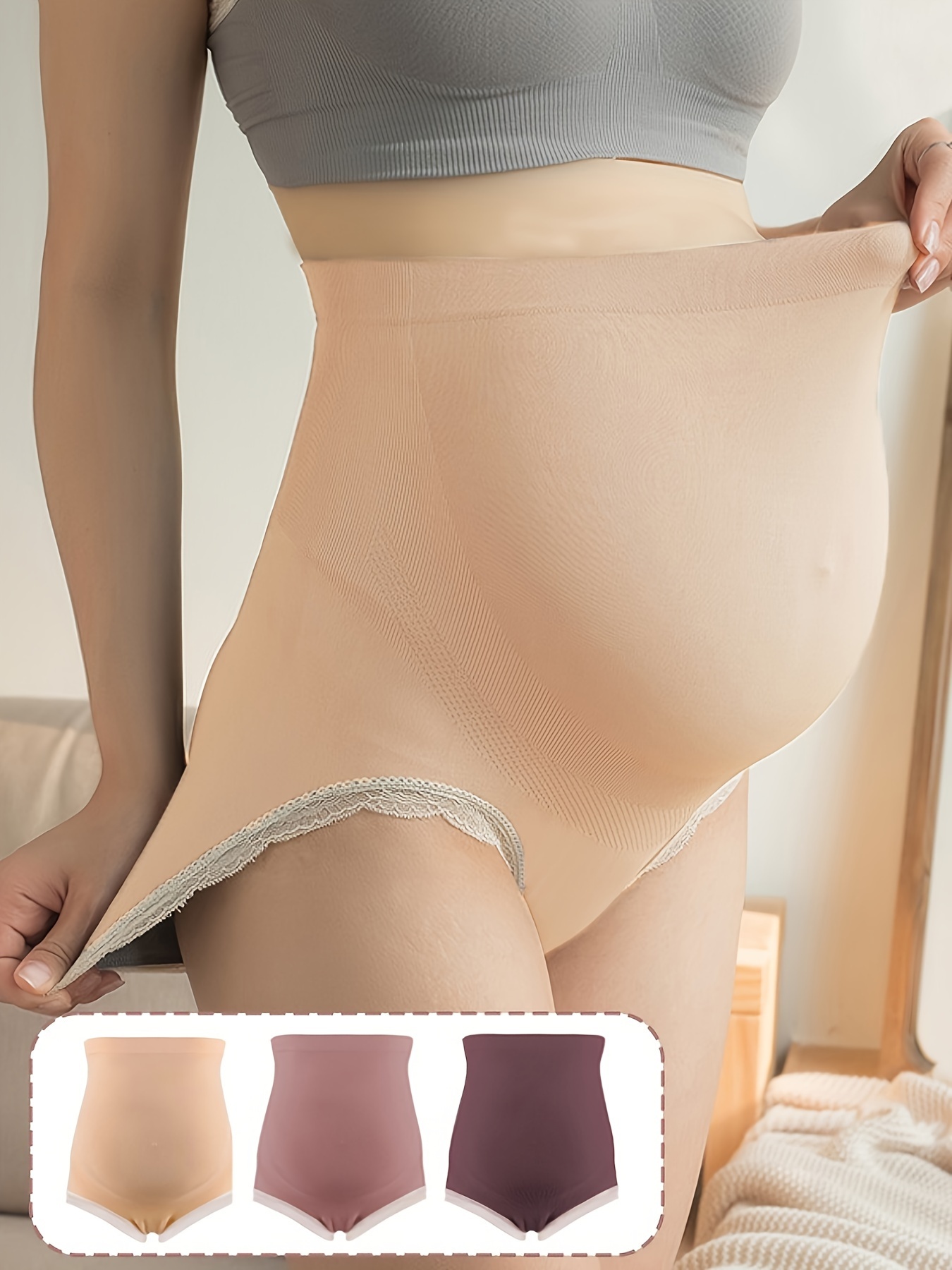 High Waist Thread Maternity Underwear Set Clothes For Pregnant