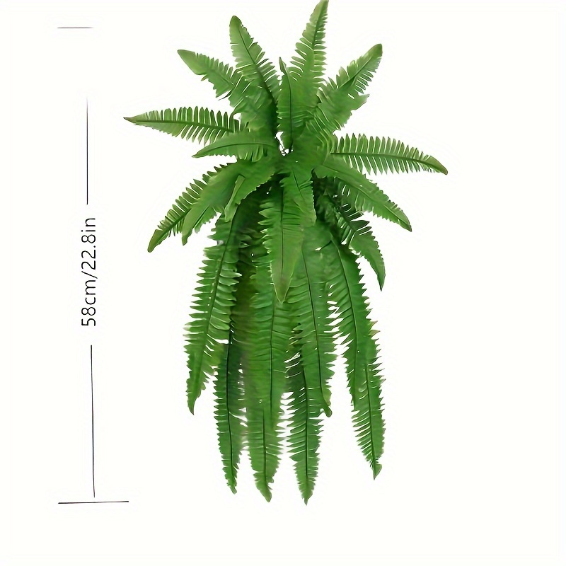 Image of A Synthetic Plastic Boston Fern Wall Hanging, Suitable For Home Decor, Landscaping, And Shopping Mall Garden Decoration
