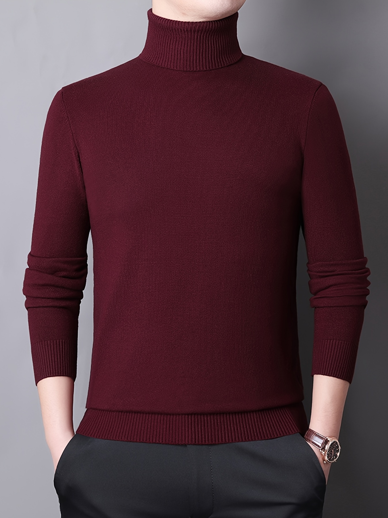 Comprar Nuevo suéter de punto cálido de invierno para hombre, Jersey  informal de cuello alto con personalidad fresca