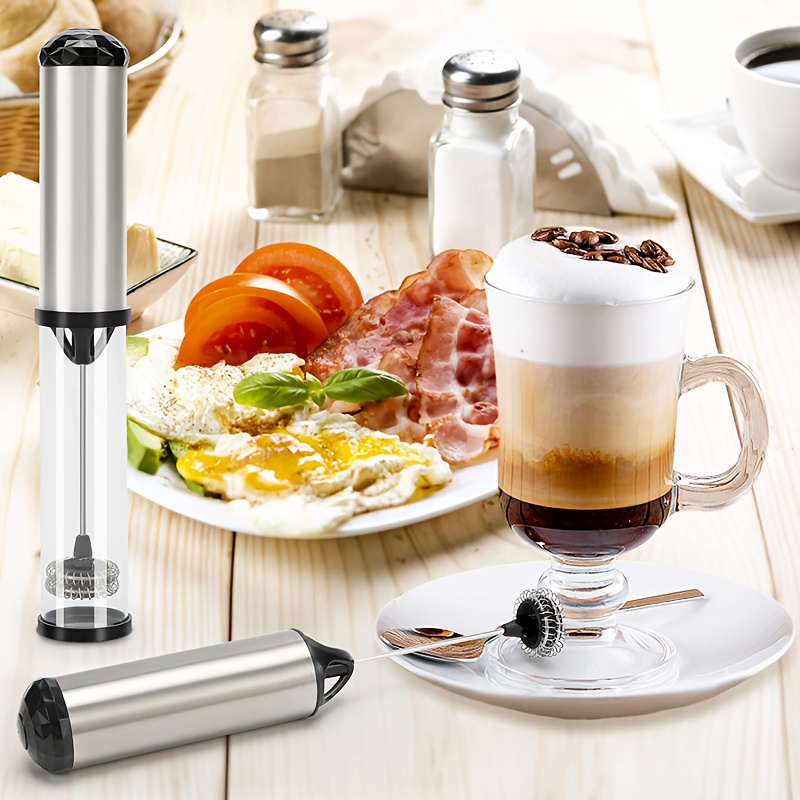 Milk Frother Handheld Battery Operated - Electric Whisk Coffee