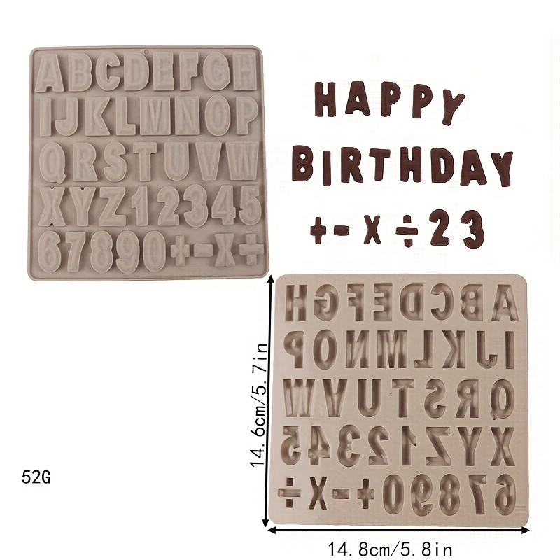 Gothic Font Alphabet Number Silicone Mould Fondant Cake Decorating Mold  Clay,Sugarcraft Decorate Chocolate Halloween Baking Tool