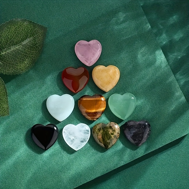 Crystal Heart Shaped Stones Set Assorted Natural - Temu