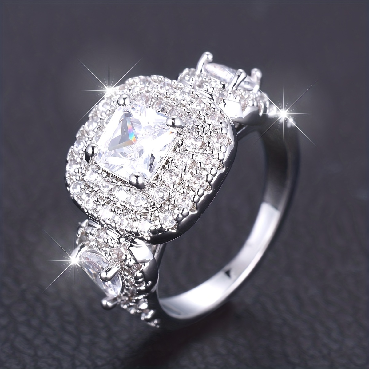 Square diamond clearance promise rings