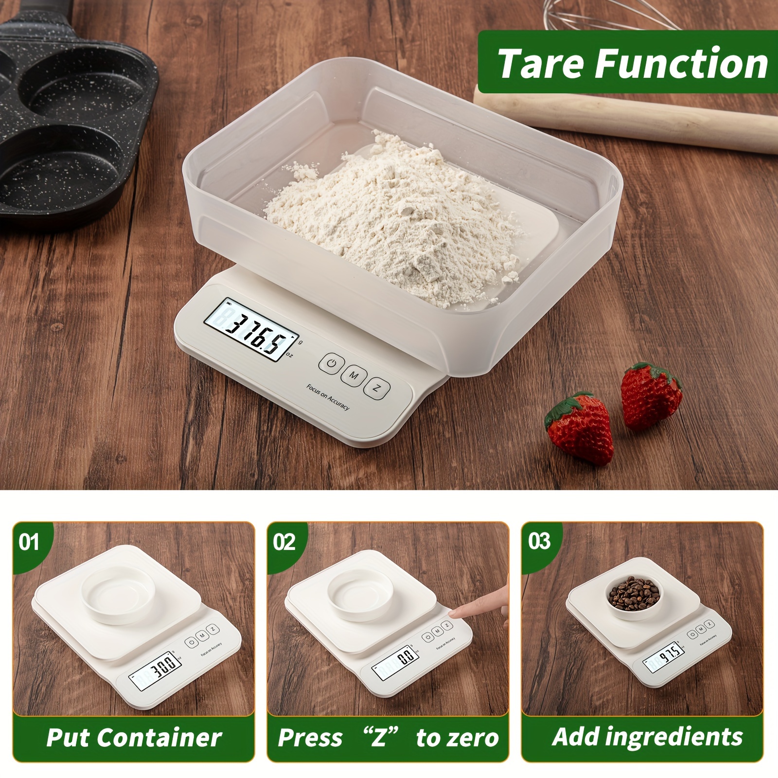 Digital Kitchen Scale, Portable Food Scale With Removable Tray, Small Scale  With Tare Function, Gram And Ounce Scale For Cooking, Meal Prep, Coffee,  Jewelry, Kitchen Weighing Scale