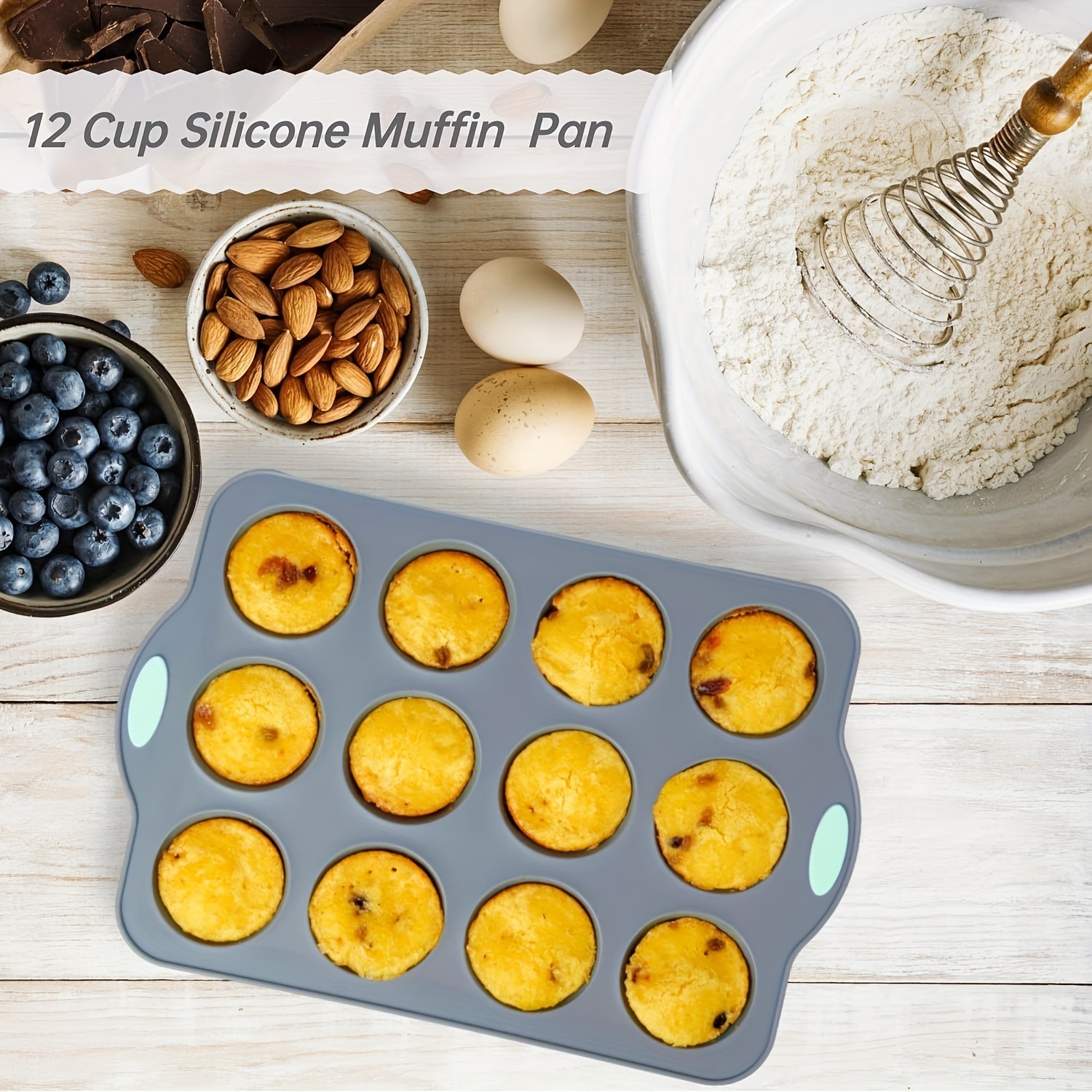 Muffin Pan 12 Cavity Non stick Baking Cupcake Pan Pudding - Temu