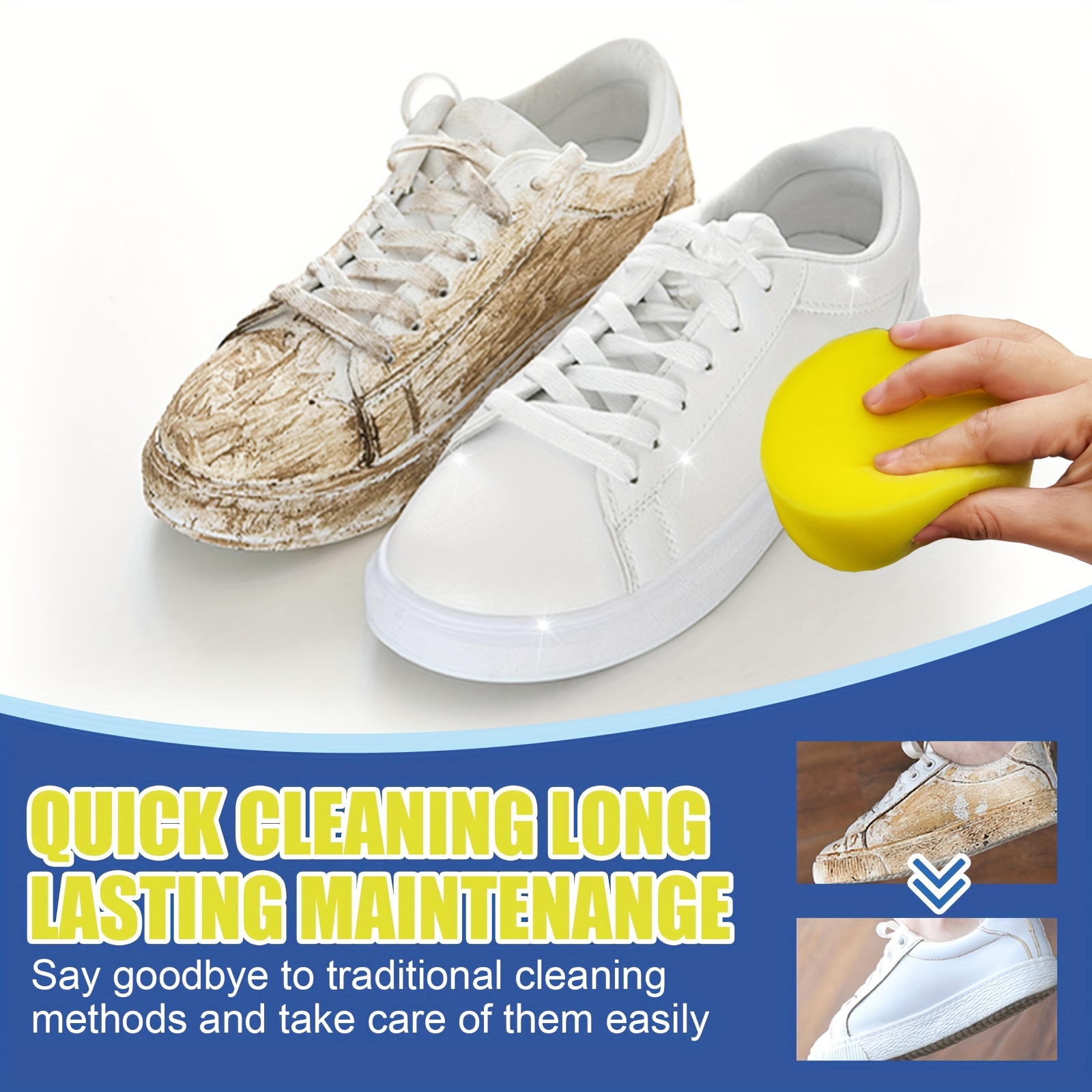 Acheter Crème détachante nettoyage rapide chaussure blanche Application  facile restaure instantanément les chaussures à leur nouvelle crème  nettoyante