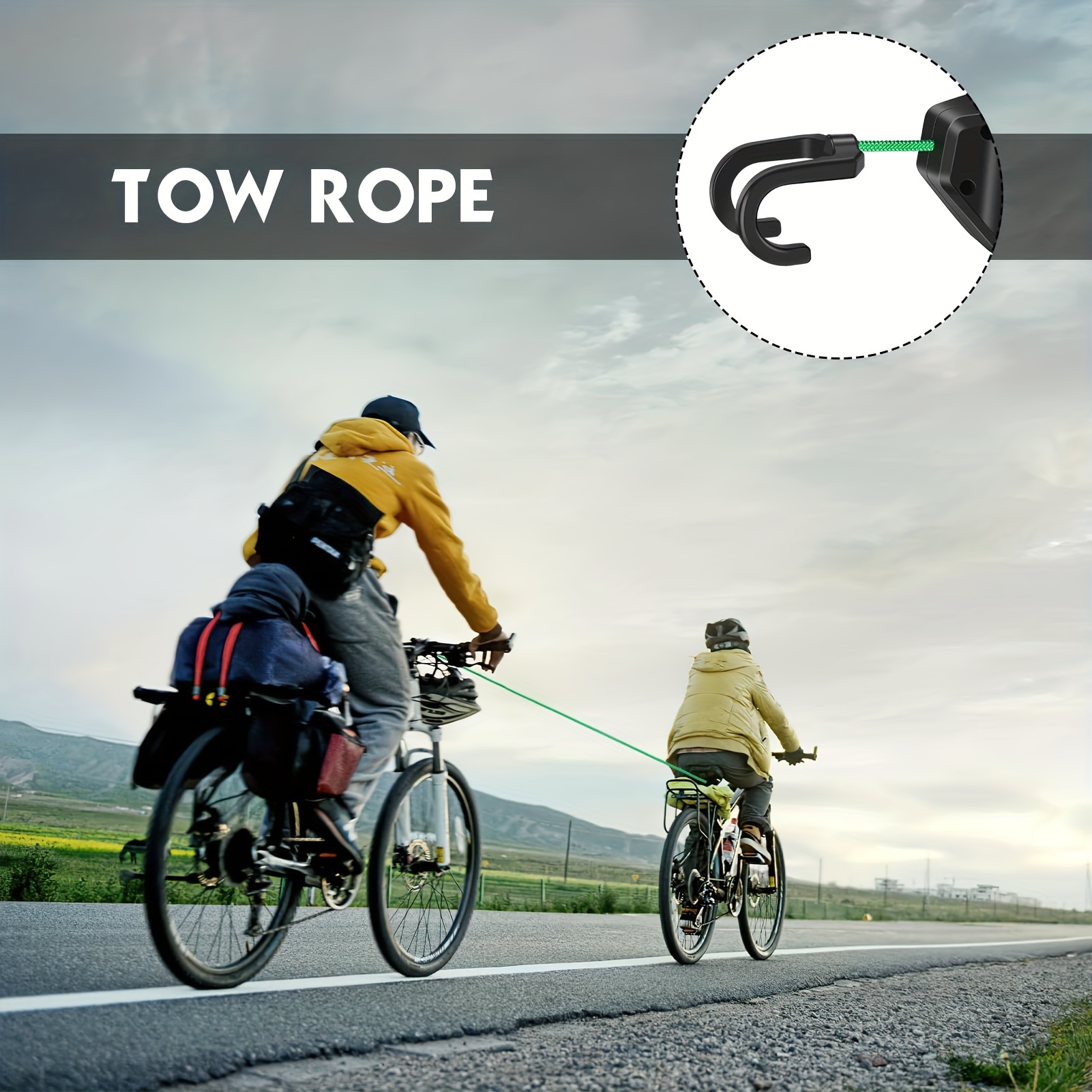 Bicycle Tow Rope Retractable, 2.5M Towing Straps Kids Bike