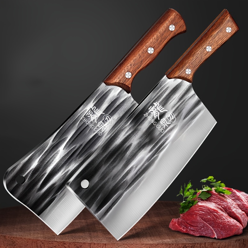 Longquan Kitchen Knife Set, Home Hand-forged Chef's Special Stainless Steel  Vegetable And Meat Cleaver, Bone Chopping Knife Kitchen - Temu