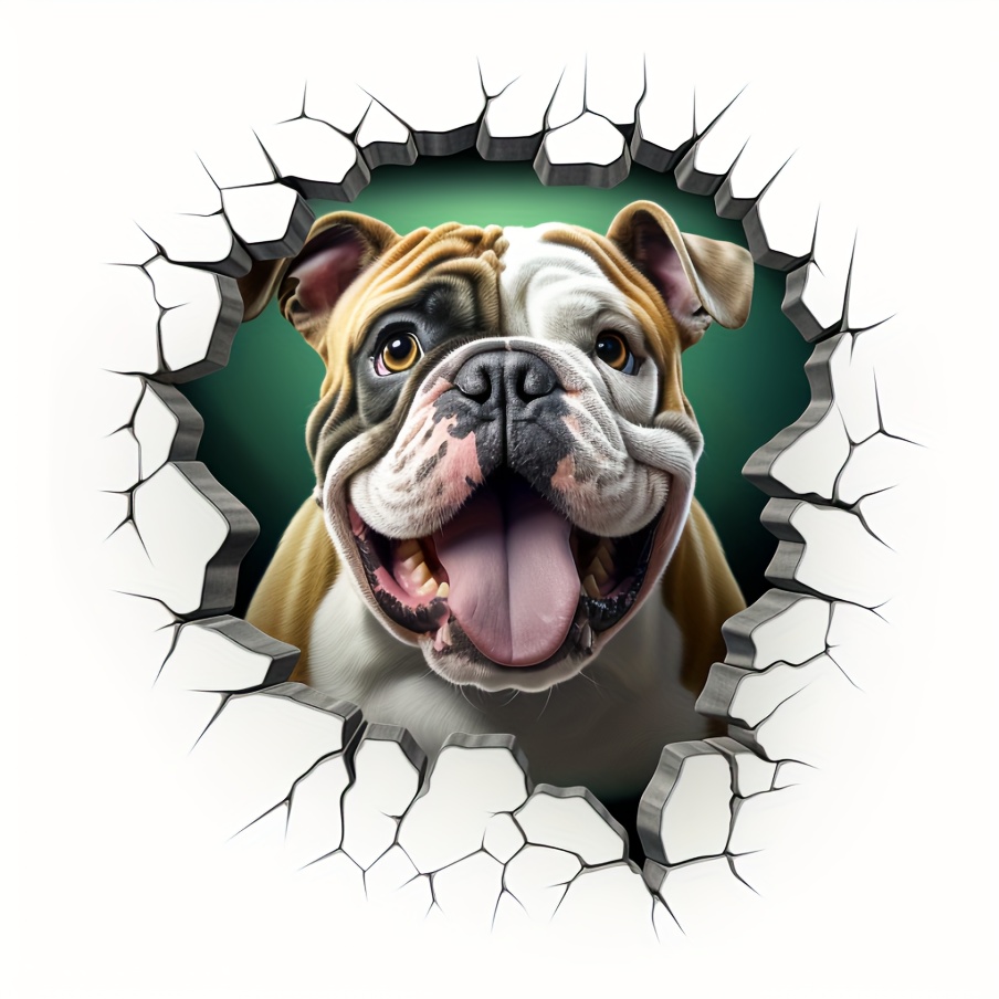 1 Bulldog Stickers Scratch Blocking Stickers Body - Temu