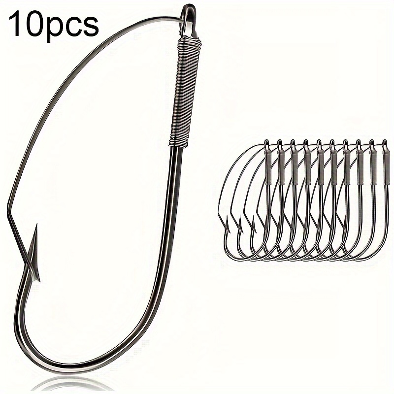 Fishing Hooks With Ring Carbon Steel Fishing Hooks Sea - Temu Australia