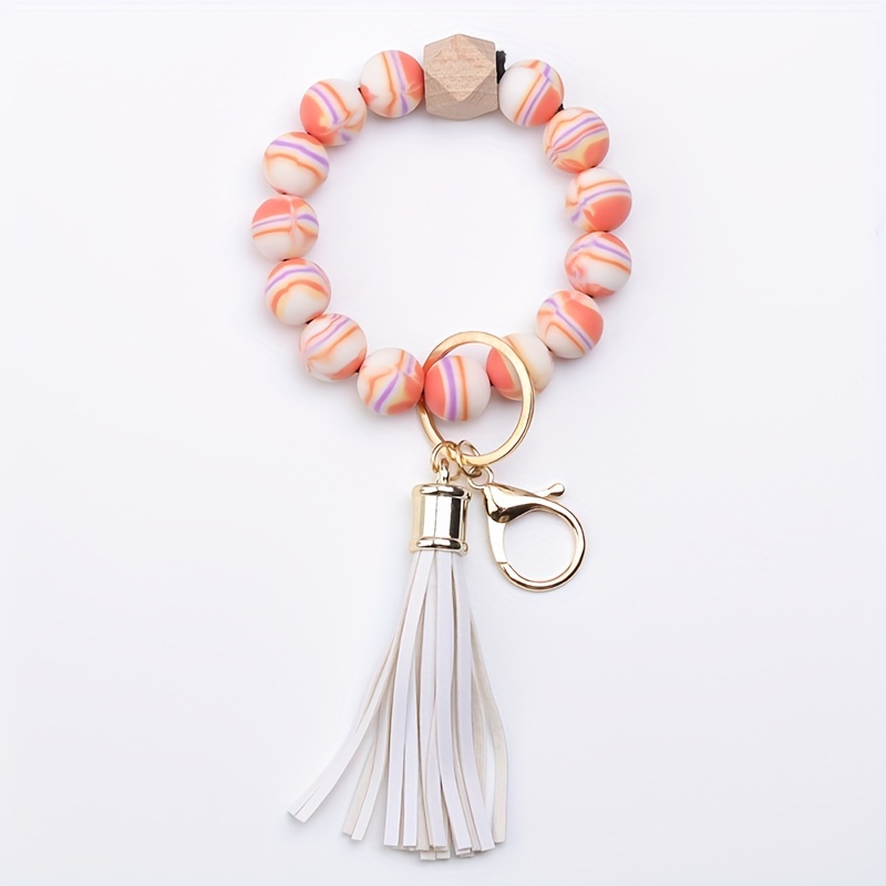 Edible Grade Silicone Beads Hand String Bangle Keychain - Temu