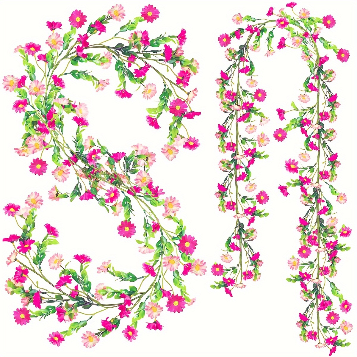 1pc, Artificial Daisy Flower Vine Wildflower Garland Spring Fake