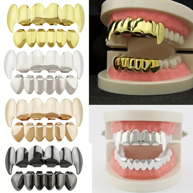 Dientes de vampiro retráctiles colmillos de Halloween: 4 piezas de dientes  de vampiro realistas para frenos, colmillos de vampiro de plástico para