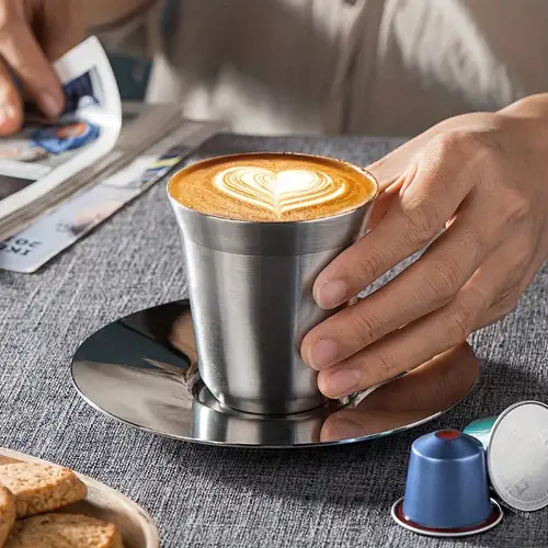 1pc 80ml Double Wall Stainless Steel Espresso Cup Insulation Nespresso  Pixie Coffee Cup Capsule Shape Cute Thermo Cup Coffee Mugs - Home & Kitchen  - Temu France