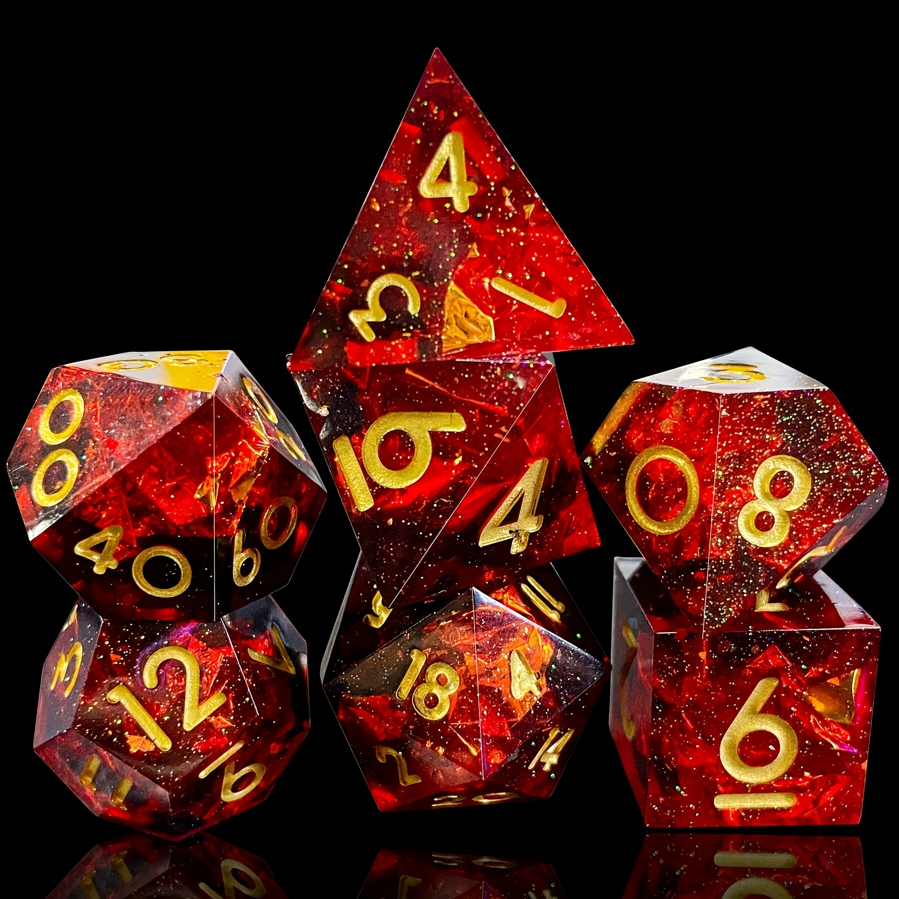 7 Pz/set Set Dadi In Resina Fatti A Mano-dnd Dadi-dragon Eye Nucleo Liquido  Bordo Tagliente Set Dadi Fatti A Mano, Dadi A Lati Gioco Tavolo - Sport E  Tempo Libero - Temu