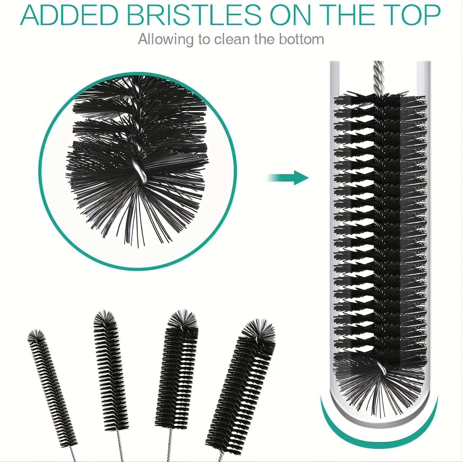 Stainless Steel Straw Cleaning Brush (Pack of 10 pcs)