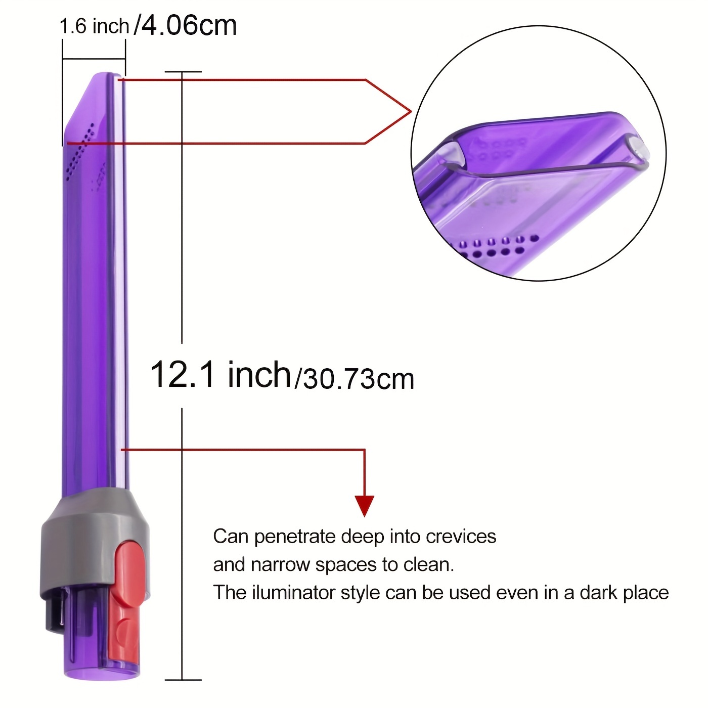 Light pipe crevice tool