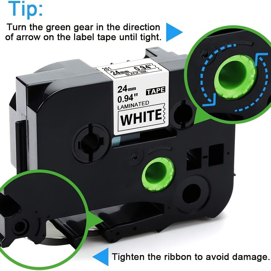 Markdomain 1pk Black On White Label Tape Tze251 Tz251 For ...