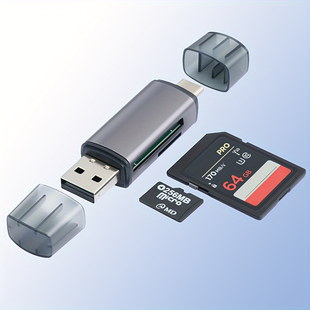 Lector de Tarjetas Tipo C Micro SD/SD/mmc/Md + HUB 3 Puertos USB 3.0