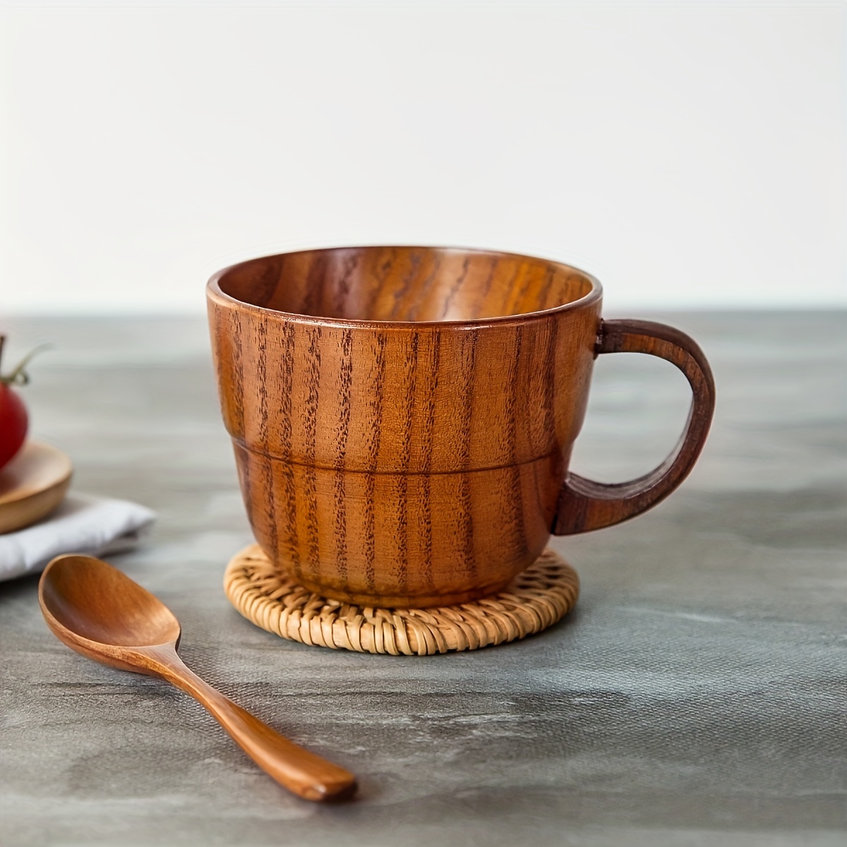 Insulated Jujube Wood Coffee Mug With Handle - Reusable Drinking Cup For  Home, School, And Office - Keep Your Beverages Hot Or Cold All Day Long -  Temu